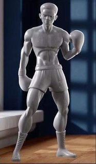 Boxer figurine escultura figura estatua hombre Arte personaje miniaturas personas bronce juego esculturas 3d print model - Mito3D
