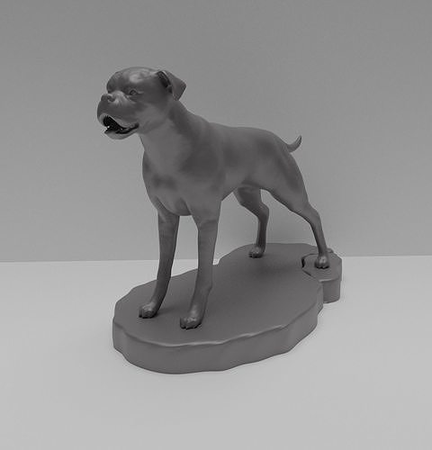 boxer perro animal mascota mamífero figura estatua figuritas guardia ama casa juegos juguetes 3D print model - Mito3D