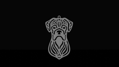 boxer colgante pendiente perro cadena arte cabeza diseño símbolo moderno joyería joya colgantes 3d print model - Mito3D