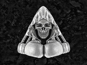 boxing-pendant boxing hooded skull brooch jewelry silver printable jewellery sport pendant box pendants rope hood glove gloves 3d print model - Mito3D