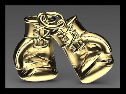 boxing gloves box sculpt pendant fight gold silver glove cad jewelry printable rings jewellery character pendants 3d print model - Mito3D