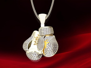 guanti da boxe ciondolo gioielli in oro ciondoli i orecchino gli orecchini la collana stampabile moda e bellezza diamante argento gemma regalo gioiello boxinggloves 3d print model - Mito3D