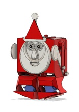 boxe santa robot bipède jeux-jouets les fêtes de noël caractère le père 3d imprimée cadeau jeux jouets 3d print model - Mito3D