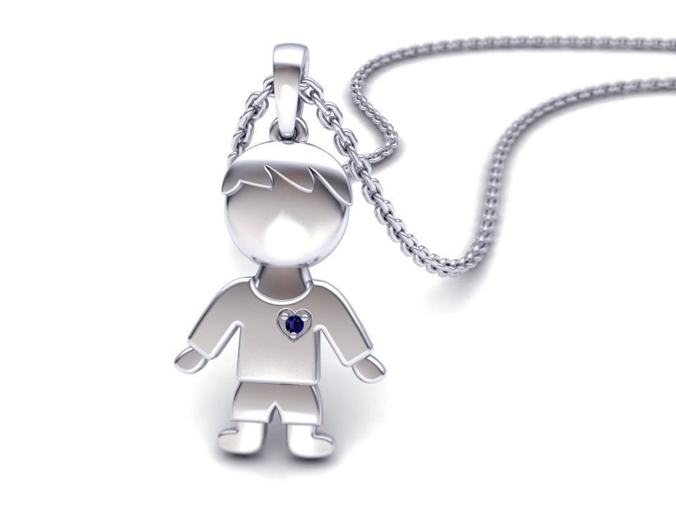 boy pendant - baby own design 3d print model jewelry mother child gold silver 3djewelry printable necklace canada usa israel australia 3dgold 3dprint pendants 3D print model - Mito3D
