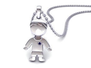 boy pendant - baby own design 3d print model jewelry mother child gold silver 3djewelry printable necklace canada usa israel australia 3dgold 3dprint pendants 3d print model - Mito3D