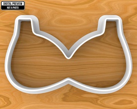 bra brassiere cookie cutter house dough cutting food baking form fondant mold bride holiday wife bridesmaid wedding bachelor party bridal shower bachelorette naughty boobies kitchen dining 3d print model - Mito3D