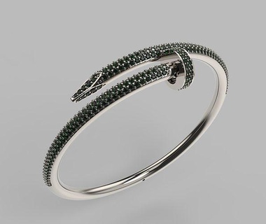 bracelet 3d bijoux imprimable modèle or argent diamant gemme bracelets 3d print model - Mito3D