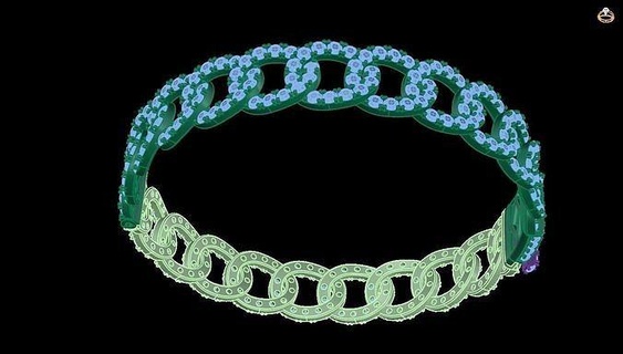 braccialetto gioielleria oro argento diamante anelli gemma pendente stampabile braccialetti 3d print model - Mito3D