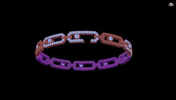 braccialetto gioielleria oro argento diamante squillare braccialetti 3d print model - Mito3D