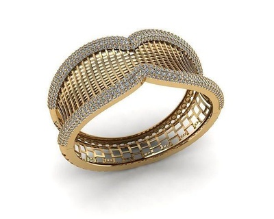 braccialetto tradizionale gioielleria diamante braccialetti solitario donna moda stampabile nuziale oro Fidanzamento indiano Turco 3d print model - Mito3D