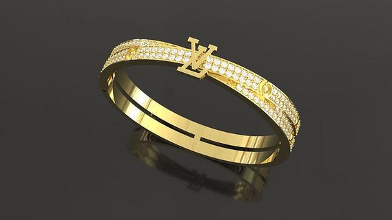 pulsera joyería joya Boda oro diamante plata esposas 3d print model - Mito3D