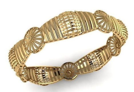 pulsera imprimible joyería Moda diamante mujer brazaletes nupcial oro brazalete compromiso indio esposas tradicional turco joya 3d print model - Mito3D