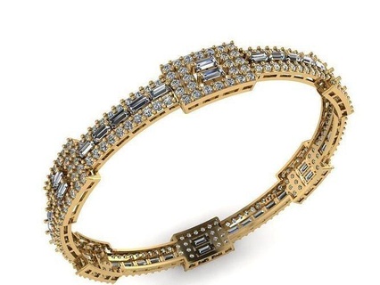 bracelet imprimable mode diamant femme bracelets mariée or engagement Indien bijoux traditionnel solitaire 3d print model - Mito3D