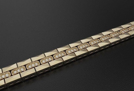 braccialetto gioielleria oro stampabile argento gioiello 3dprintable catena braccialetti 3d print model - Mito3D