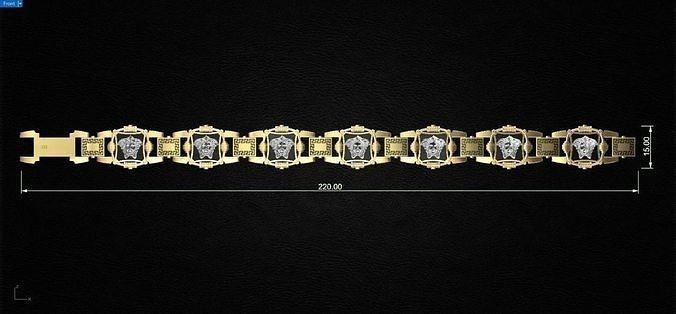 pulseira ouro jóia joalheria versace pulseiras 3d print model - Mito3D