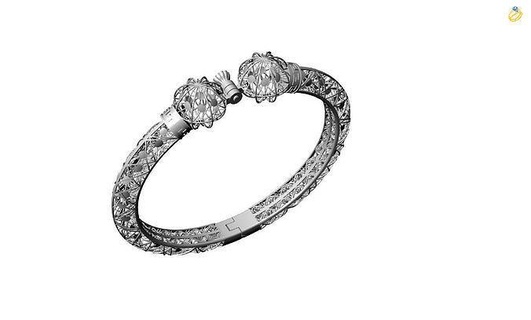 bracelet platine luxe bijoux brillant engagement précieux gemme or imprimable argent diamant bijou pendentif anneaux conception mode bracelets 3d print model - Mito3D