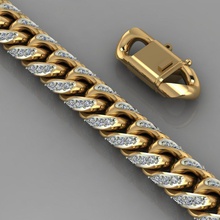 bracelet jewelry gold silver gem jewel jewellery printable diamond chain bracelets necklace 3d print model - Mito3D