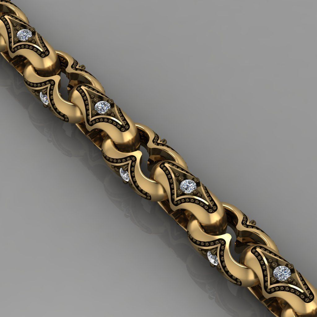 bracelet chain gold jewelry silver jewel jewellery bracelets necklace 3D print model - Mito3D