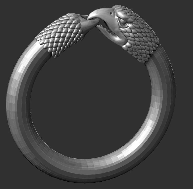 bracelet metal ring eagle head gold silver jewelry printable diamond bracelets 3D print model - Mito3D