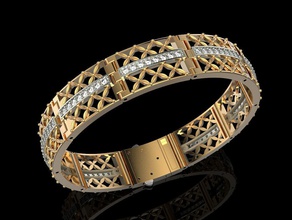 bracelet gold diamond jewelry print 3dprinted jewellery printable design jewel golden fashion printabl printing prototyping bracelets 3d print model - Mito3D