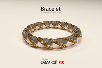 le bracelet bijoux joyau or d'argent de luxe imprimable brillant la romance les bracelets 3d print model - Mito3D