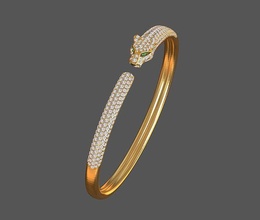 braccialetto oro squillare argento diamante gioielleria anelli orecchini pantera panthera panter braccialetti 3d print model - Mito3D