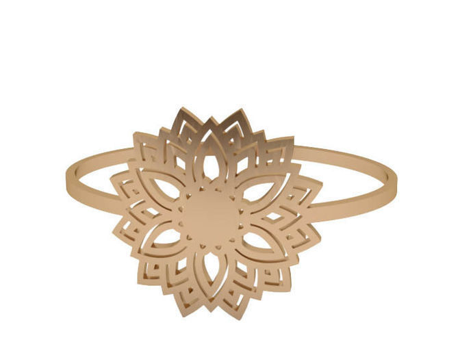 bracelet rose or fleur manchette bijoux mode beauté imprimable bracelets 3D print model - Mito3D