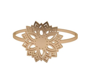 braccialetto rosa oro fiore polsino gioielleria moda bellezza stampabile braccialetti 3d print model - Mito3D