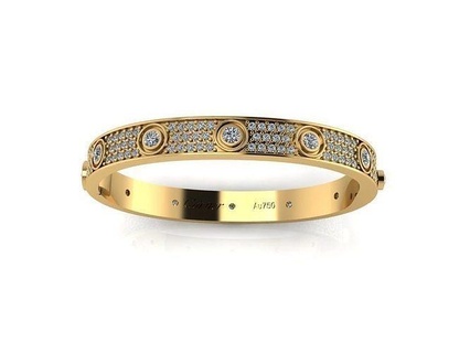 bracelet bijoux or argent diamant imprimable gemme bague anneaux boucle d'oreille pendentif sterling mode conception engagement bracelets 3d print model - Mito3D
