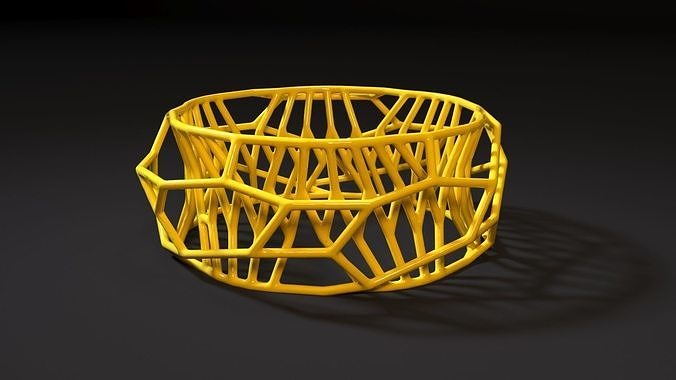 bracelet voronoi decoration bijouterie unusual stylish wardrobe decor hand design art 3D print model - Mito3D