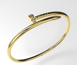 bracelet clou 3d bijoux imprimable modèle or argent diamant dem calcul bracelets 3d print model - Mito3D