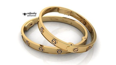 braccialetto cartier amore oro jawelry argento diamante stampabile bella moda bellezza sterlina cubano catena miami gioielleria braccialetti 3d print model - Mito3D