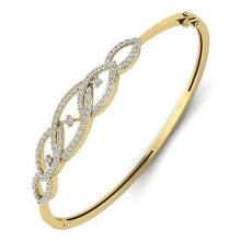 bracelet oval braclet usa canada jewelry bracelets classic woman tone 3d diamonds cad printable 3dprinting fashion luxury gold shining 3d print model - Mito3D