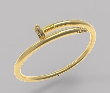pulsera brazalete 3d joyería joya imprimible modelo platino oro precioso diamante esposas 3d print model - Mito3D
