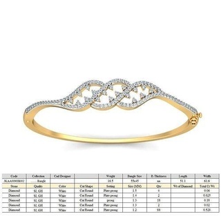 bracelet - 002 jewelry sterling solitaire bracelets wedding engagement jewellery jewel printable gold platinum bangle luxury shining silver diamond 3d print model - Mito3D