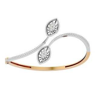 bracelet - 052 jewelry sterling bracelets wedding engagement jewellery jewel printable gold platinum bangle luxury shining silver diamond leaf 3d print model - Mito3D