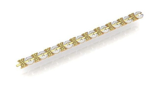 bracelet 1211 or bijoux bijou sterling imprimable argent mariage brillant engagement platine diamant gemme luxe bracelets unisexe 3d print model - Mito3D