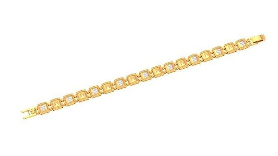 bracelet - 24 gold jewelry jewel sterling printable silver wedding shining engagement jewellery platinum brilliant diamond gem luxury bracelets unisex 3d print model - Mito3D