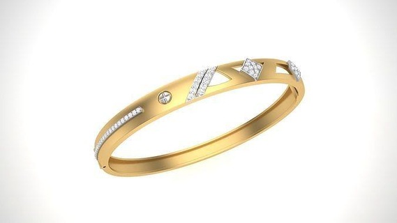 bracelet 24 or bijoux bijou sterling imprimable argent mariage brillant engagement platine diamant gemme luxe bracelets 3d print model - Mito3D