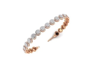 braccialetto 2 rosa oro diamanti gioielleria gioiello sterlina stampabile argento nozze splendente fidanzamento platino brillante diamante gemma lusso braccialetti 3d print model - Mito3D
