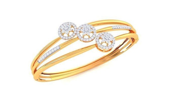 bracelet 34 or bijoux bijou sterling imprimable argent mariage brillant engagement platine diamant gemme luxe bracelets 3d print model - Mito3D