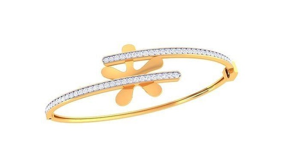 bracelet 35 or bijoux bijou sterling imprimable argent mariage brillant engagement platine diamant gemme luxe bracelets 3d print model - Mito3D