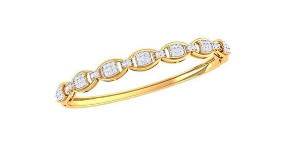 bracelet 36 or bijoux bijou sterling imprimable argent mariage brillant engagement platine diamant gemme luxe bracelets 3d print model - Mito3D