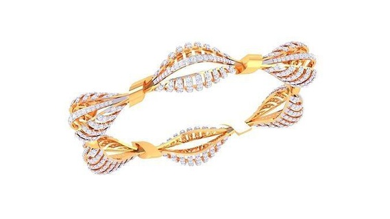 bilezik 37 altın takı mücevher sterlin yazdırılabilir gümüş düğün parlıyor nişan platin parlak elmas lüks bilezikler 3d print model - Mito3D