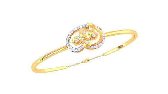 bracelet 3b or bijoux bijou sterling imprimable argent mariage brillant engagement platine diamant gemme luxe bracelets 3d print model - Mito3D