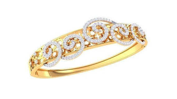 bracelet 40 or bijoux bijou sterling imprimable argent mariage brillant engagement platine diamant gemme luxe bracelets 3d print model - Mito3D