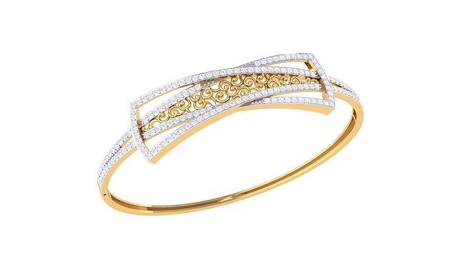 bracelet - 5 gold jewelry jewel sterling printable silver wedding shining engagement jewellery platinum brilliant diamond gem luxury bracelets 3D print model - Mito3D