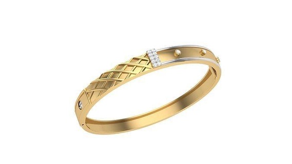 bracelet - 5 gold bangle diamonds jewelry jewel sterling printable silver wedding shining engagement jewellery platinum brilliant diamond gem luxury bracelets 3d print model - Mito3D