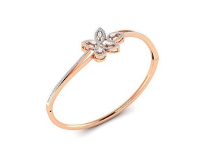 pulsera 5 diamante flor brazalete in rosa oro joyería joya libra esterlina imprimible plata boda brillante compromiso platino lujo esposas 3d print model - Mito3D