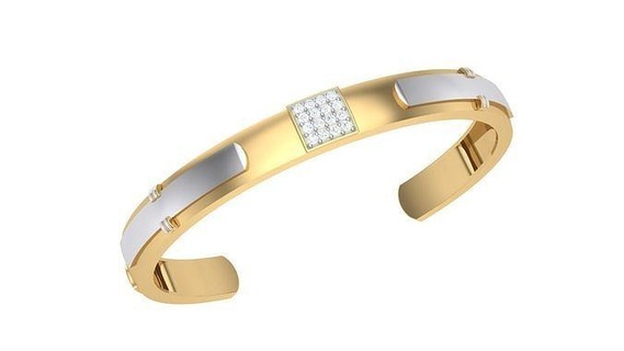 bracelet 8 or bijoux bijou sterling imprimable argent mariage brillant engagement platine diamant gemme luxe bracelets 3d print model - Mito3D